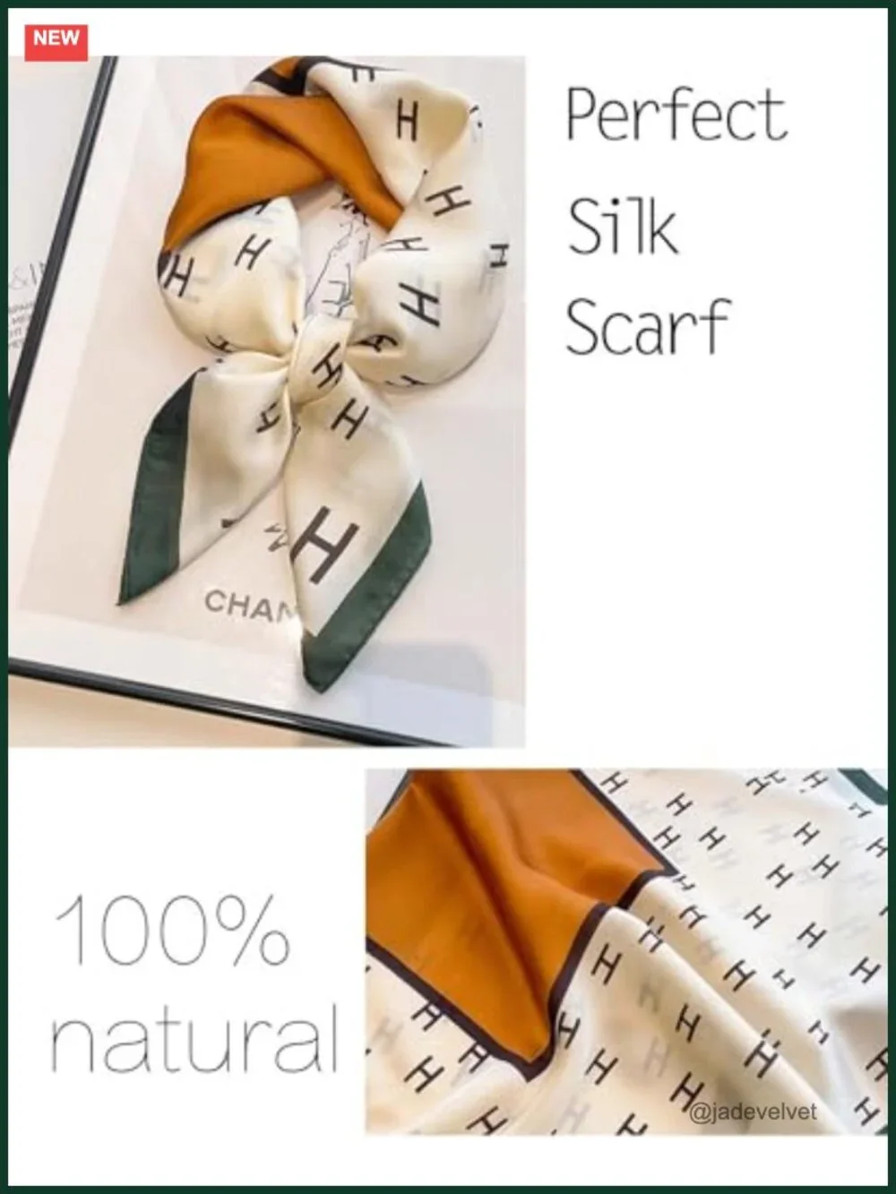 Satin Silk Head Scarf Square Neck Scarf Hair Scarf Bag Accessory